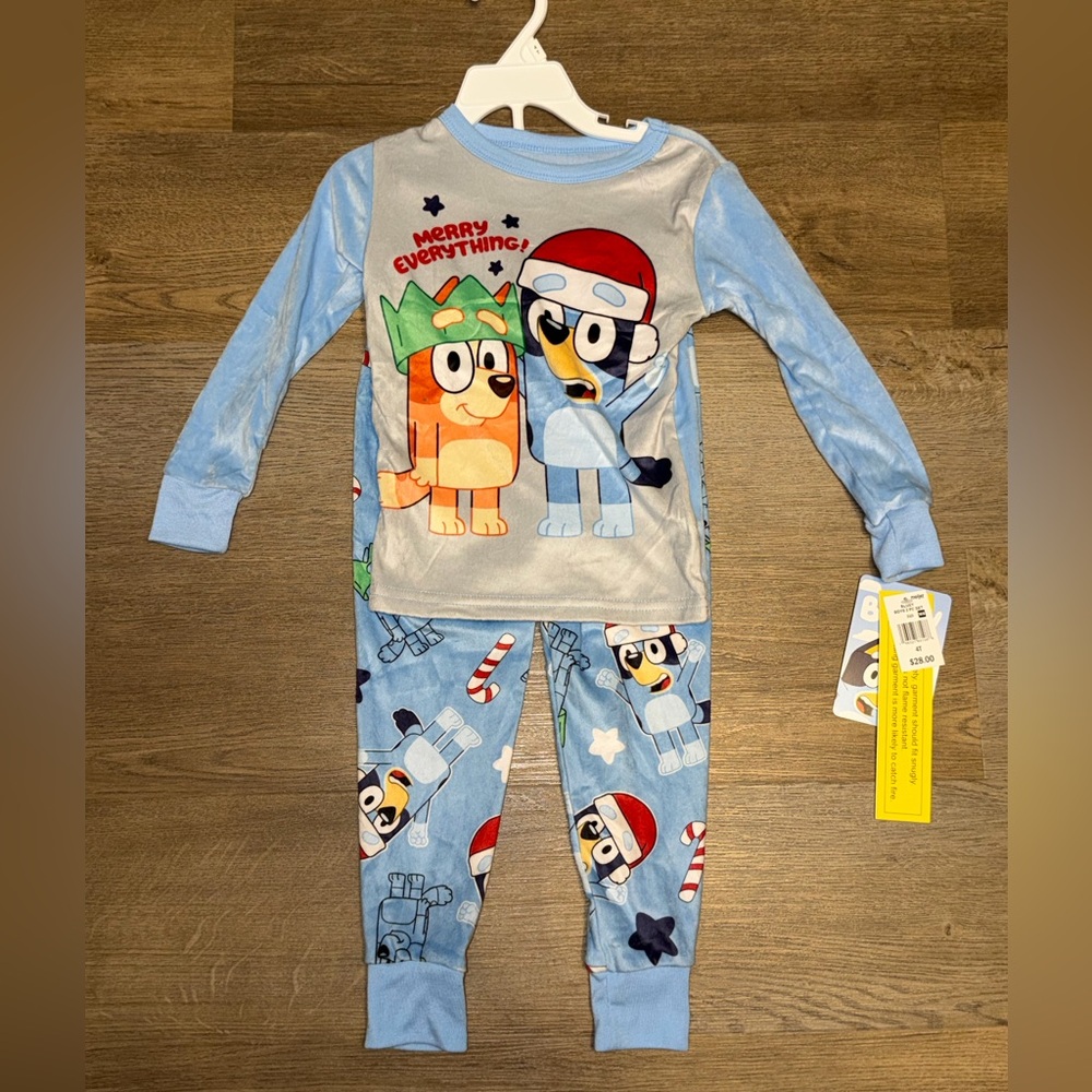 Bluey Merry Everything Christmas Holiday Pajamas 4t